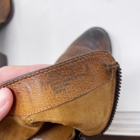 Sofft Womens 6.5 Brown Distressed Side Exposed Zip Ankle Booties Boot Leather - Picture 12 of 12